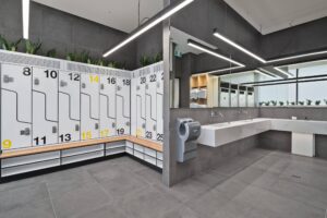 Concept commercial interiors commercial basebuild bathroom locker