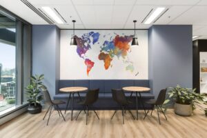 Concept commercial interiors Office Fitouts world map breakout